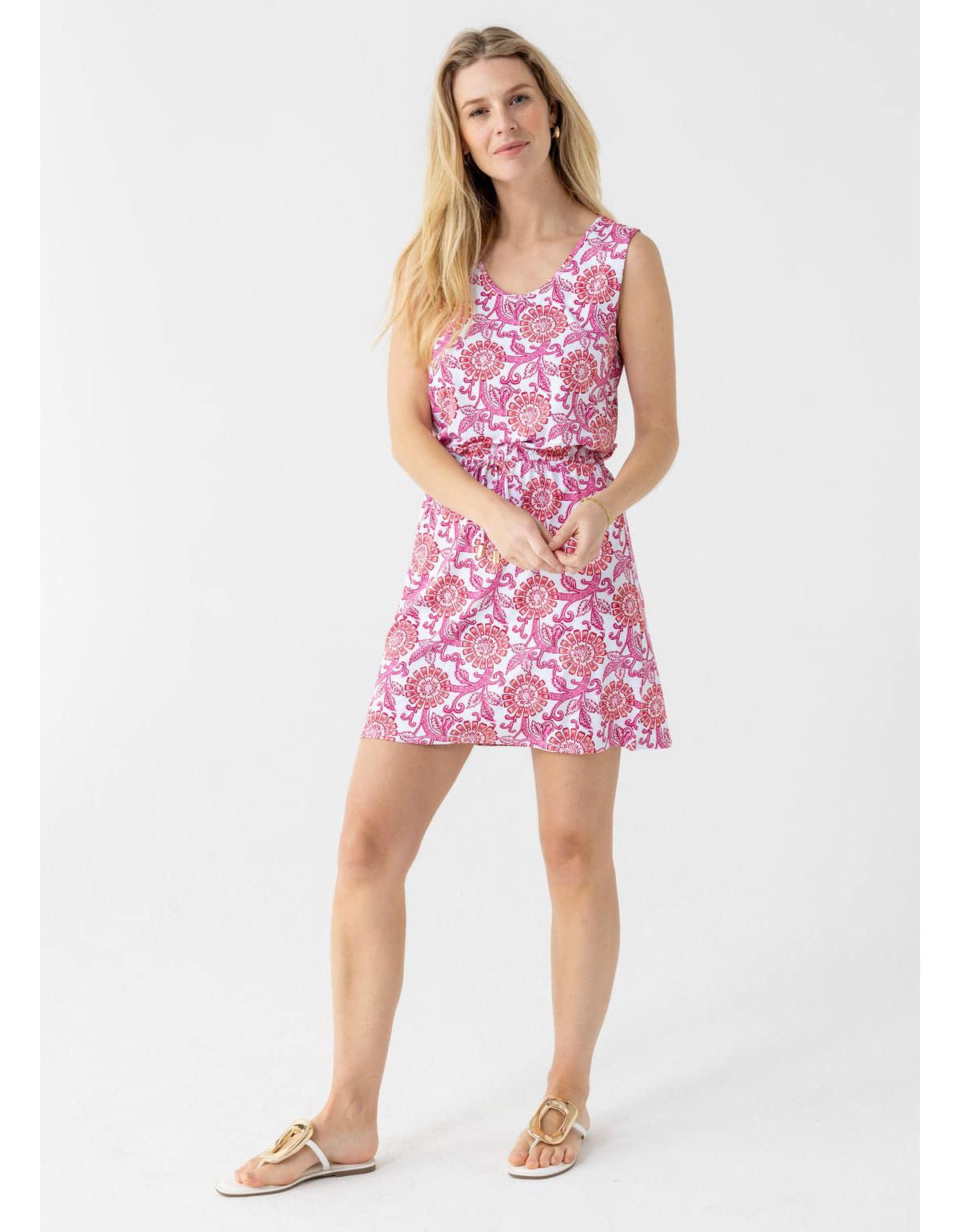 Sleeveless Tie Waist Dress