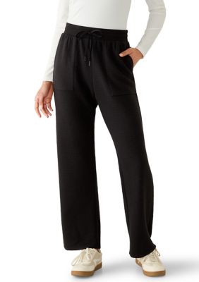 LANDS' END Women's Straight Leg Pants, Black, XL