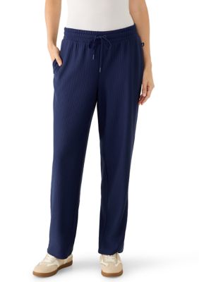 LANDS' END Women's Ottoman Pants, Blue, XL