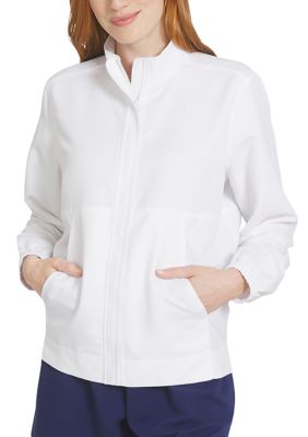 LANDS' END Women's Full Zip Anorak Jacket, White, XL