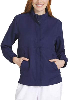 LANDS' END Women's Full Zip Anorak Jacket, Blue, XL