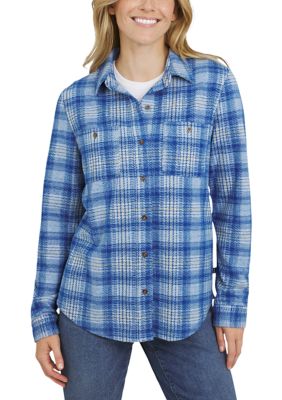 LANDS' END Women's Brushed Knit Flannel Shirt | Belk