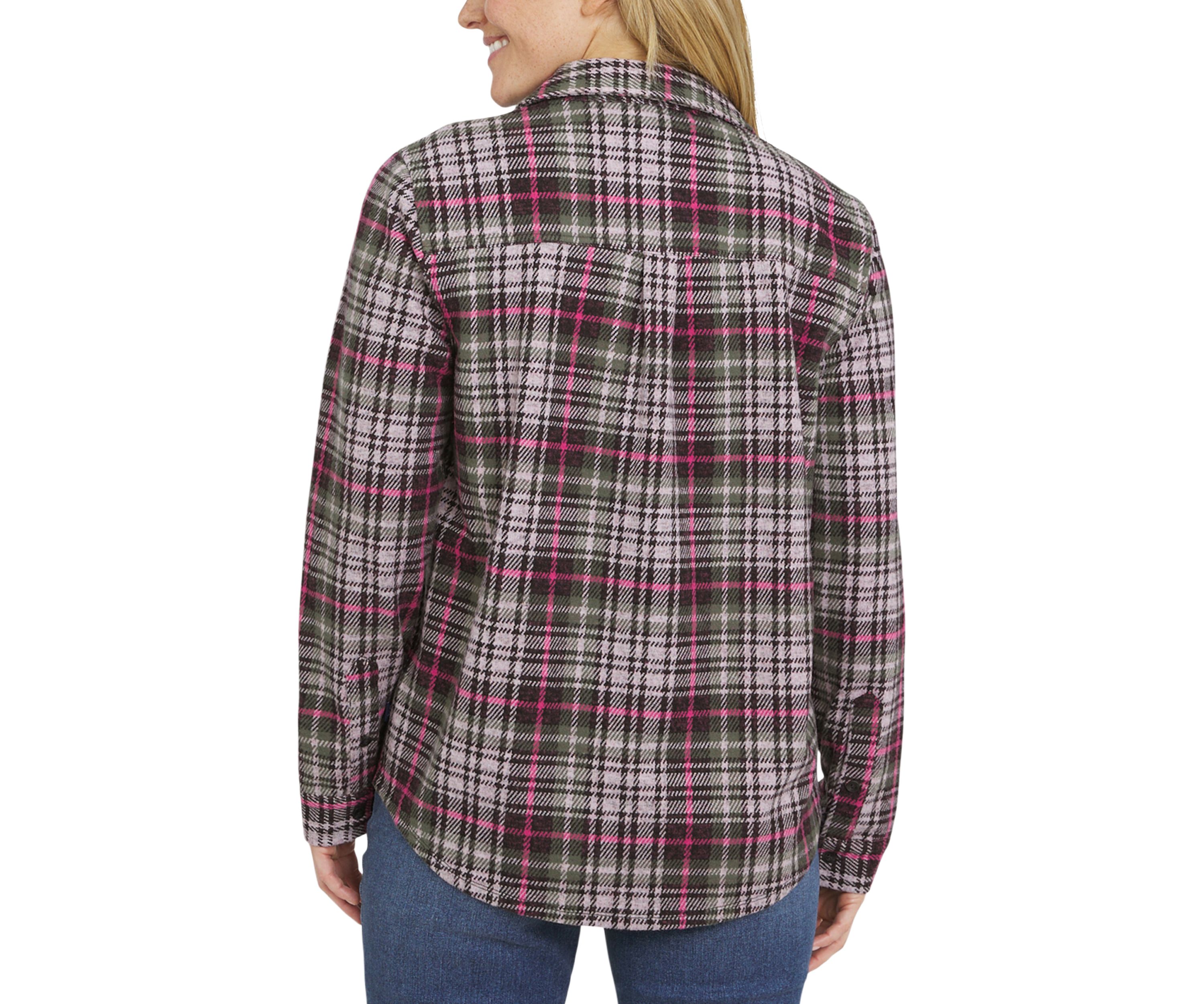 Womens Brushed Knit Flannel Shirt
