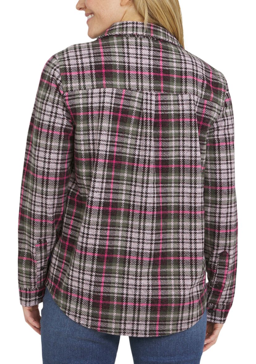 Womens Brushed Knit Flannel Shirt