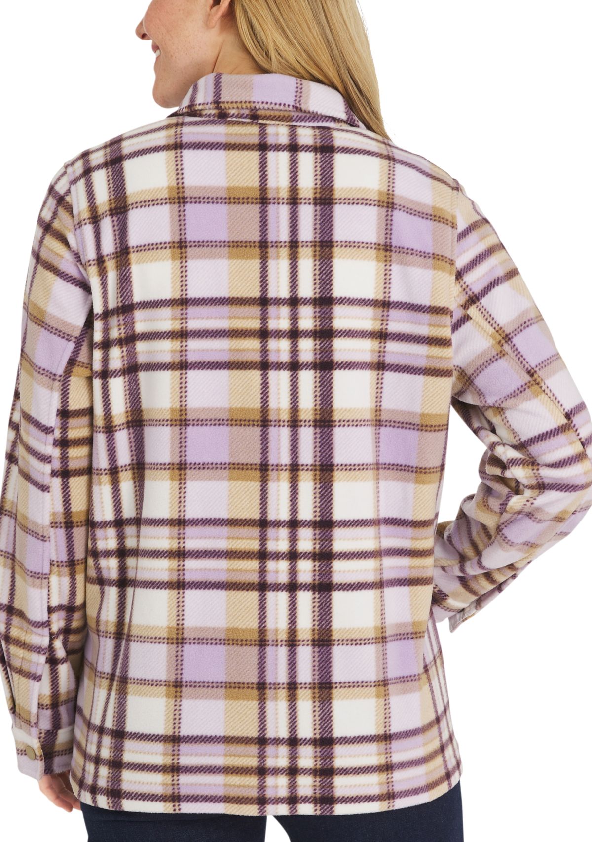 Plaid Fleece Shirt Jacket