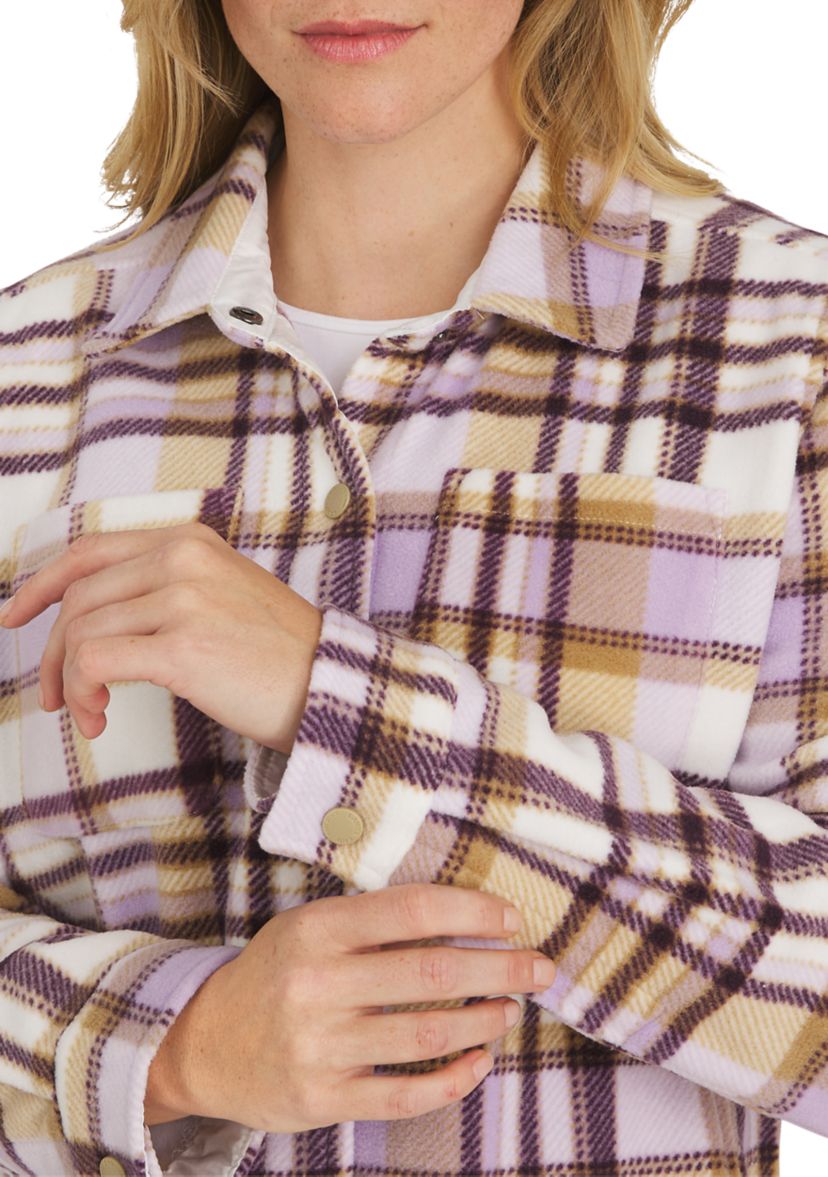 Plaid Fleece Shirt Jacket