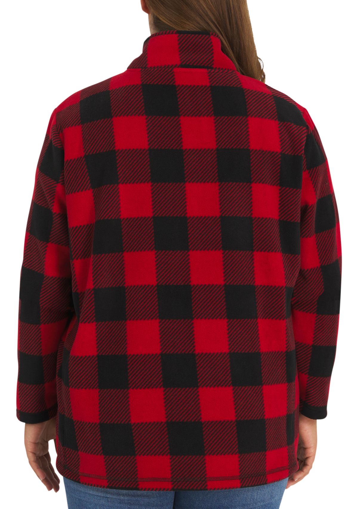 Plus Size 1/4 Zip Powder Fleece Pullover