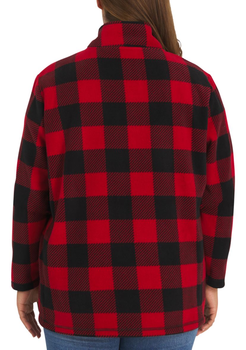 Plus Size 1/4 Zip Powder Fleece Pullover