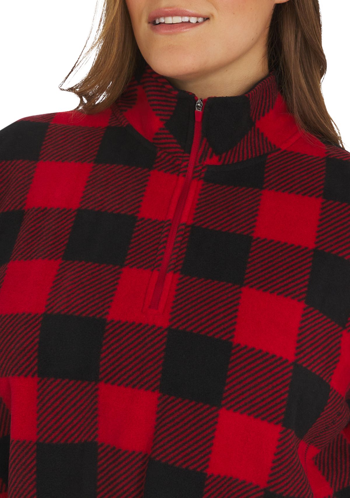 Plus Size 1/4 Zip Powder Fleece Pullover