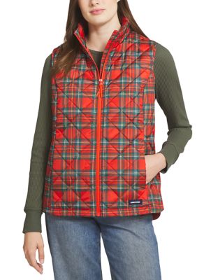 LANDS' END Women's Petite Puffer Vest, Red, PXL