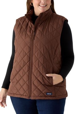 LANDS' END Women's Plus Size Quilted Vest, 3X