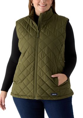 LANDS' END Women's Plus Size Quilted Vest, 3X
