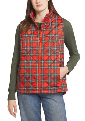 LANDS' END Women's Quilted Puffer Vest, Red, XL