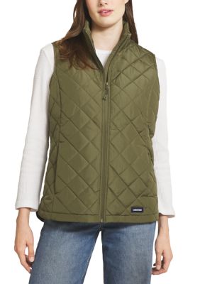 LANDS' END Women's Quilted Puffer Vest, XL