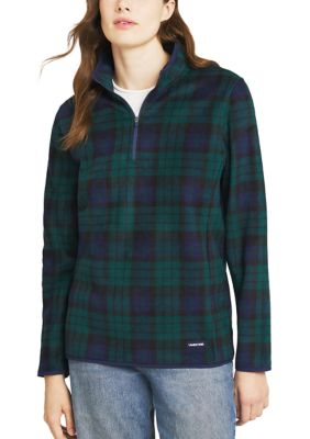 LANDS' END Women's 1/4 Zip Tipped Fleece Pullover, XL