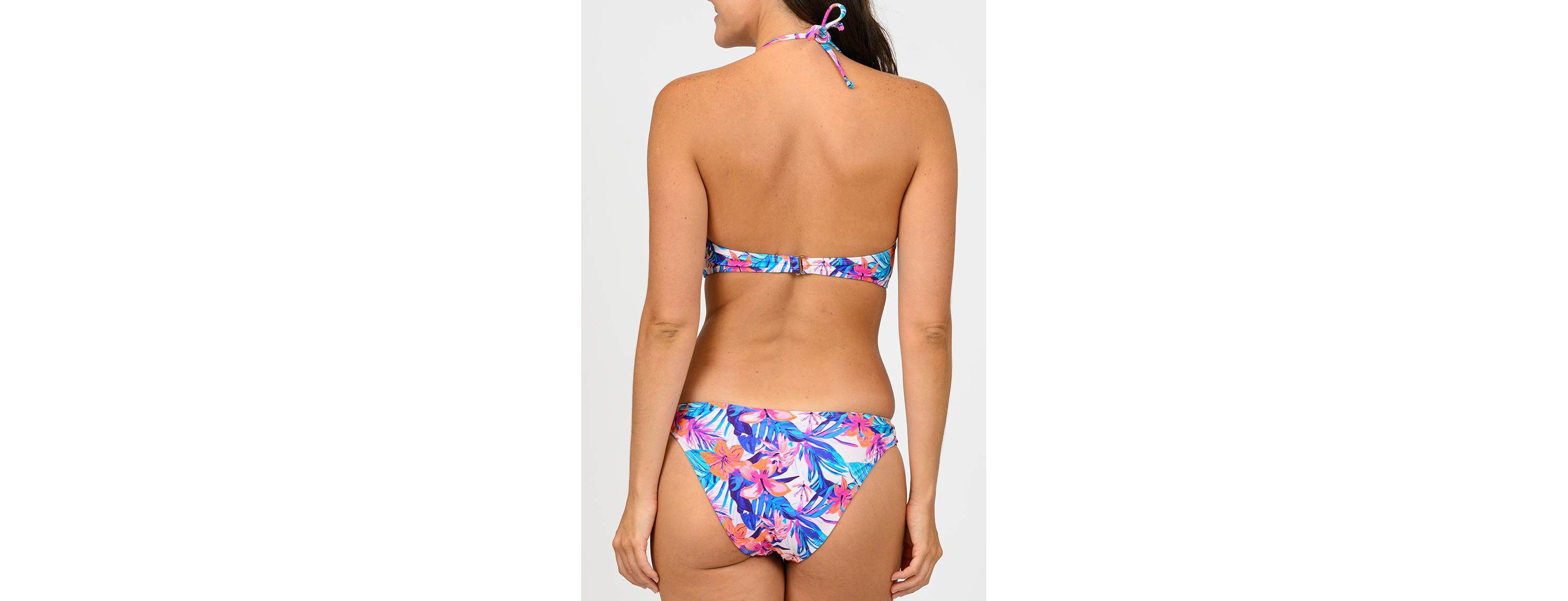 Juniors Printed Knot Bandeau Bikini With Removable Straps
