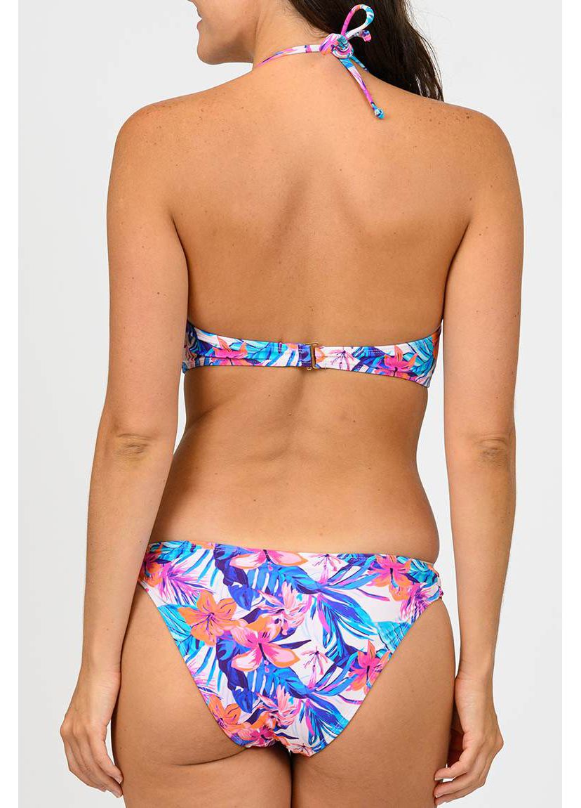 Juniors Printed Knot Bandeau Bikini With Removable Straps