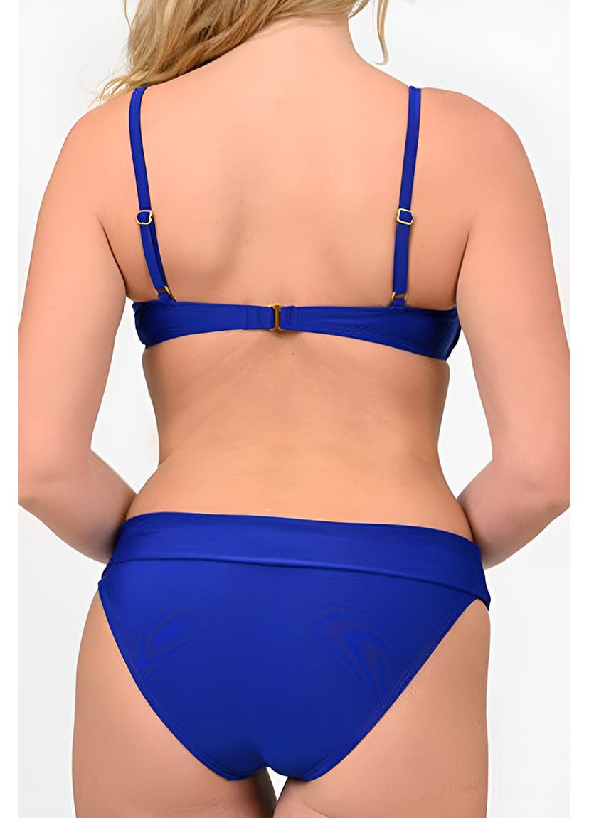 Caribbean Sand  Womens Two Piece Twist Top and Fold-over Waist Bikini Set