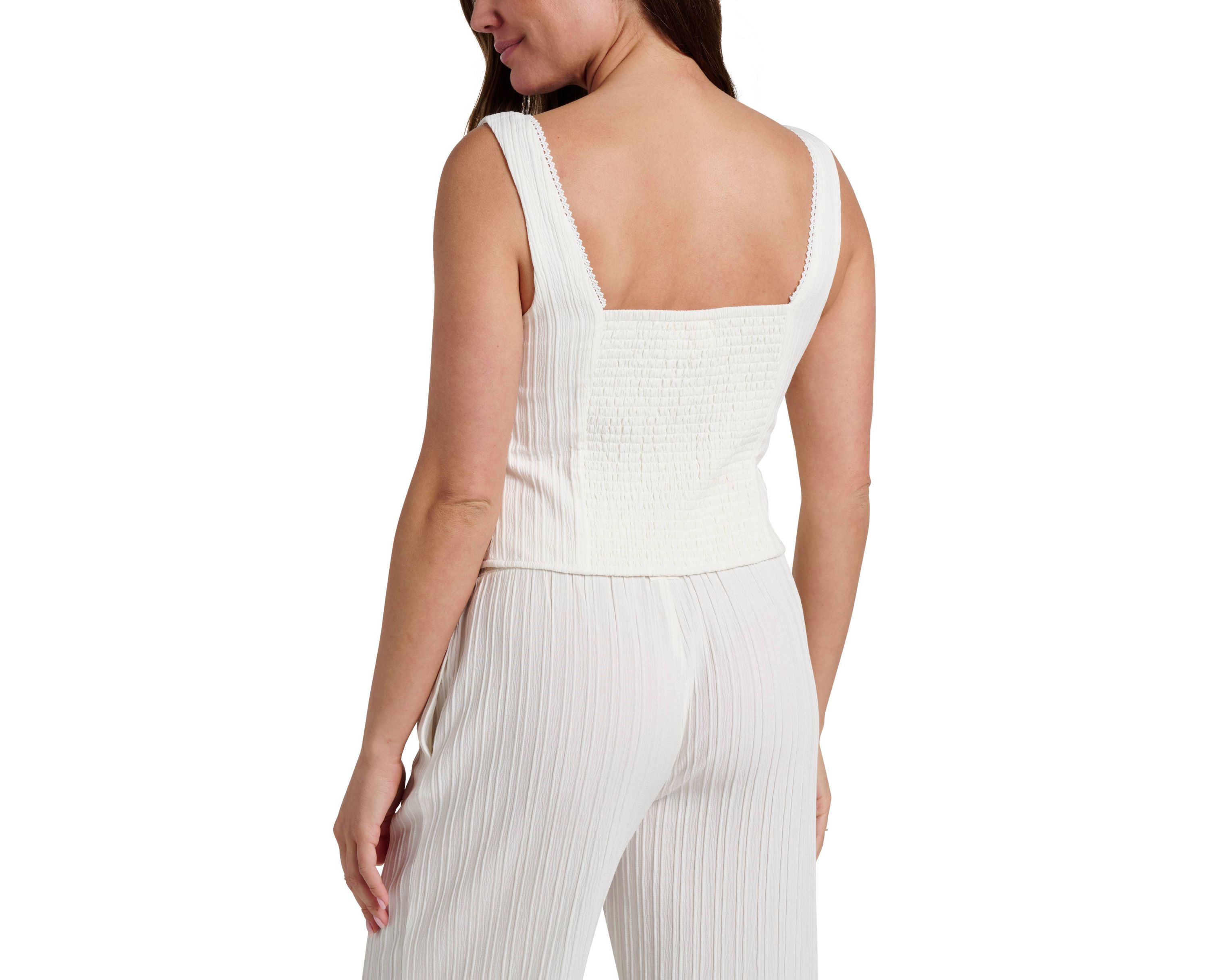 Maci Solid Textured Cutaway Tank Top
