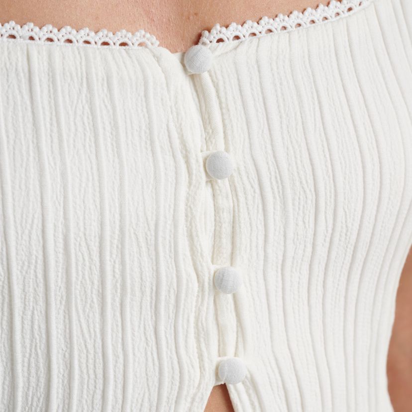 Maci Solid Textured Cutaway Tank Top