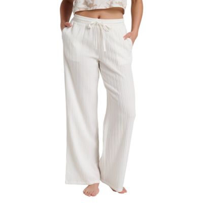 Quiksilver Women's Oceanview Textured Solid Pant, White, Large