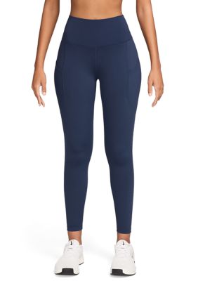 Nike Women's One High-Waisted 7/8 Leggings with Pockets, Navy Blue, XL