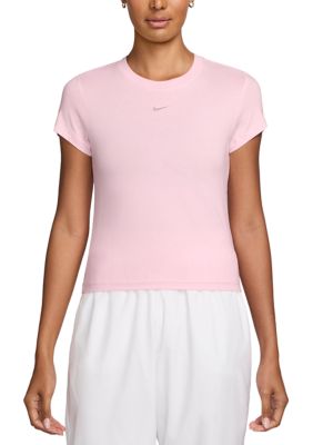 Nike Women's Chill Knit Cropped Shirt, Pink, XL