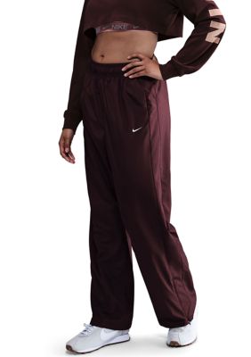 Nike Women's Sportswear Classic Mid-Rise Open-Hem Pants, Burgundy, XS