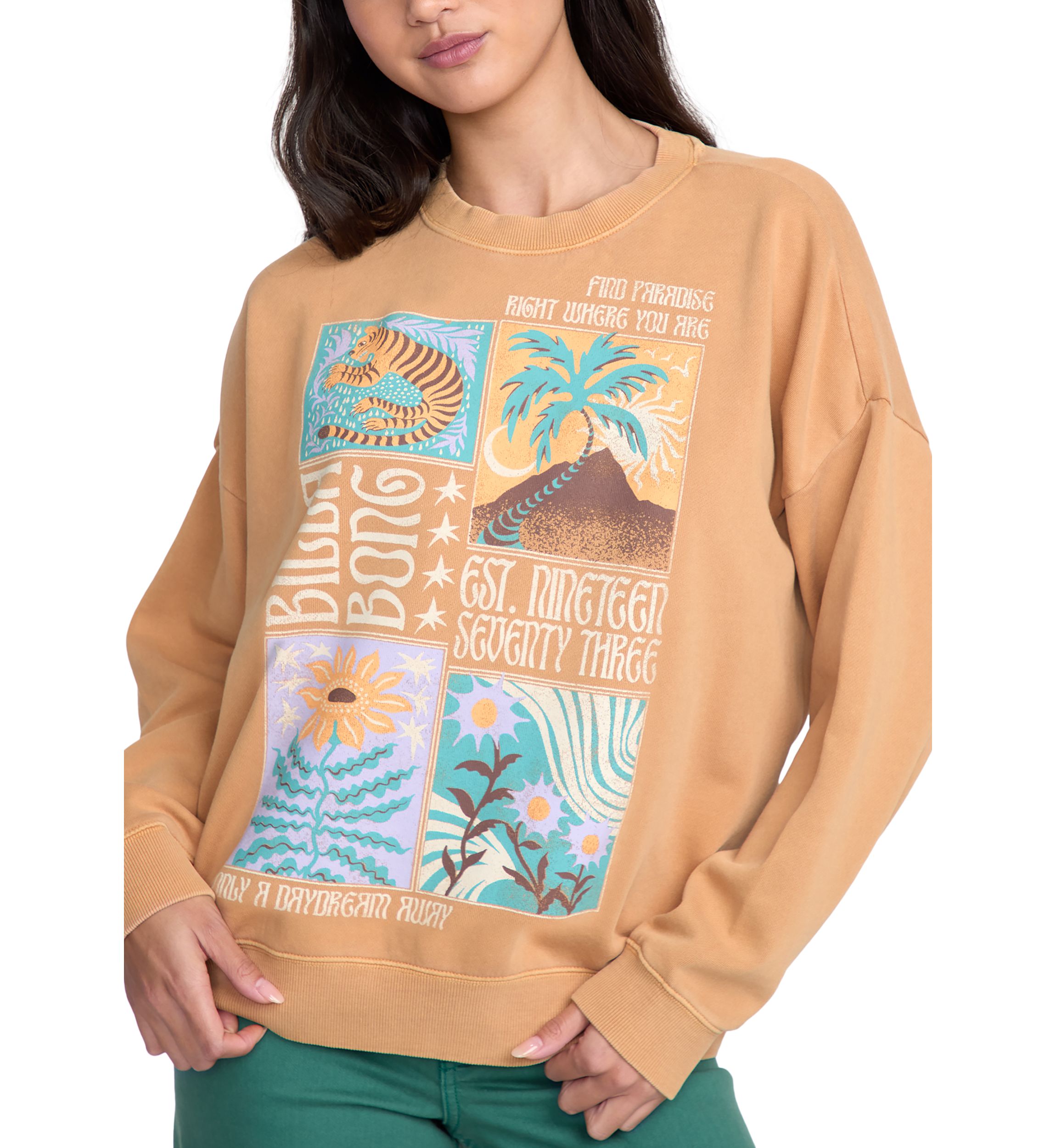 Oversized Pigment-Dyed Fleece Pullover