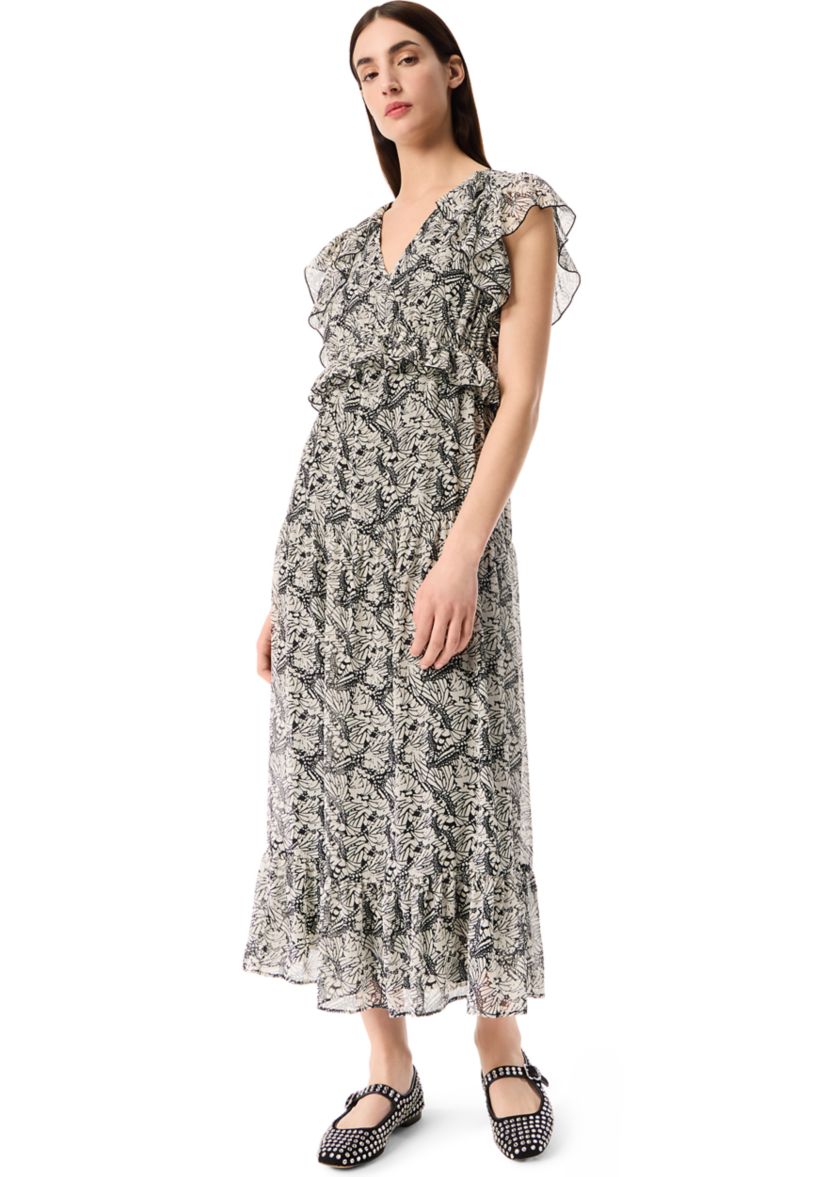 Womens Cassis Tiered Ruffle Dress