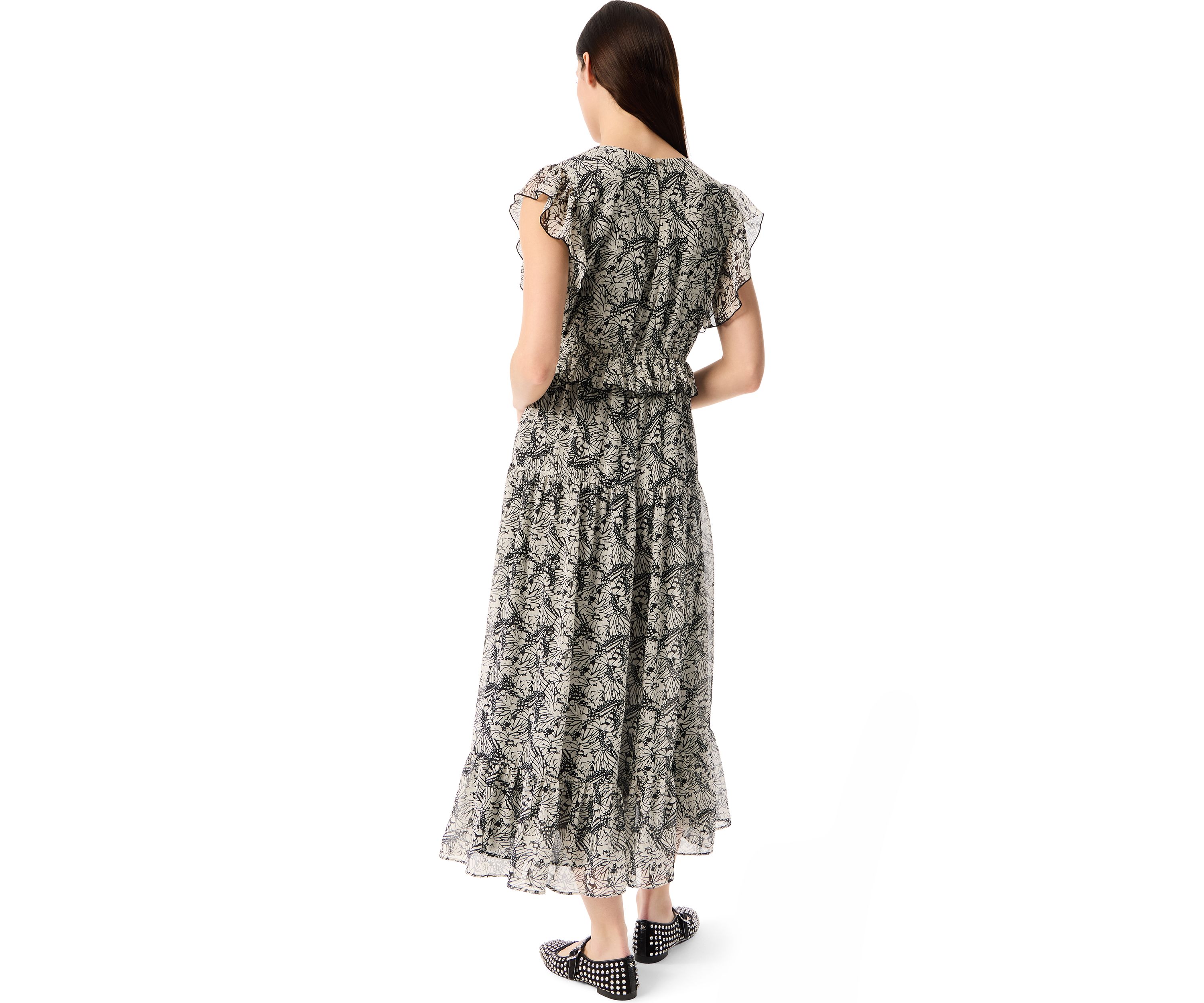 Womens Cassis Tiered Ruffle Dress
