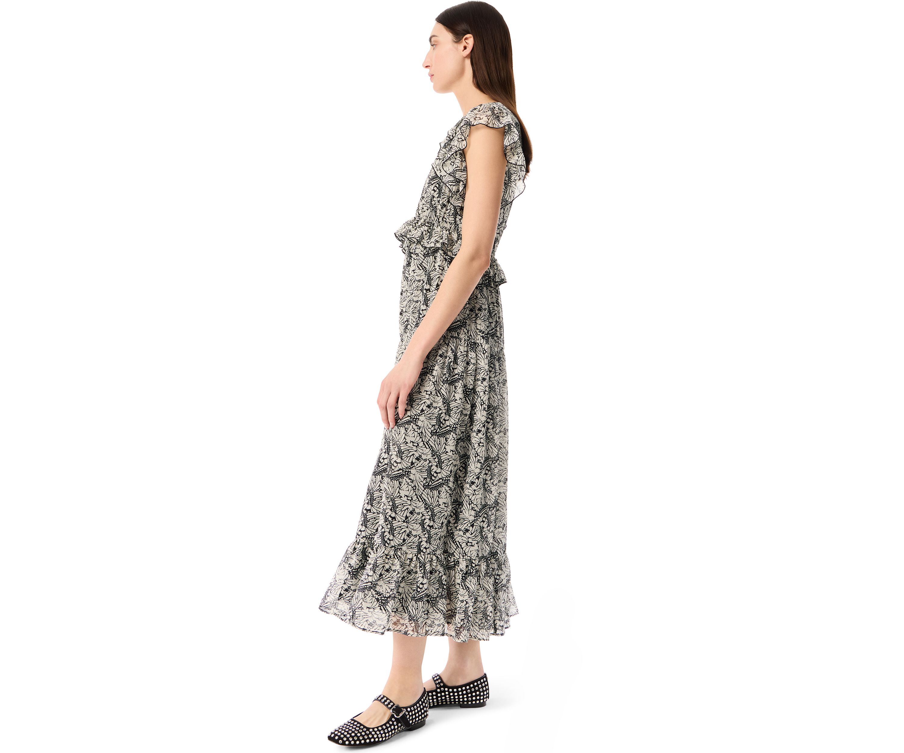 Womens Cassis Tiered Ruffle Dress