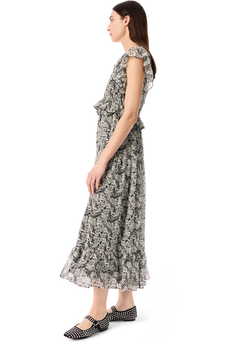 Womens Cassis Tiered Ruffle Dress