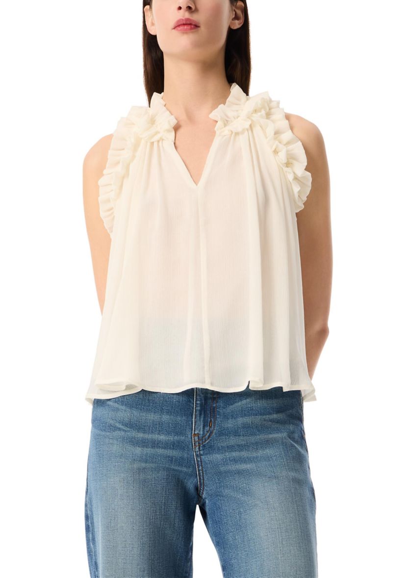 Womens Jean Easy Style Ruffle Top
