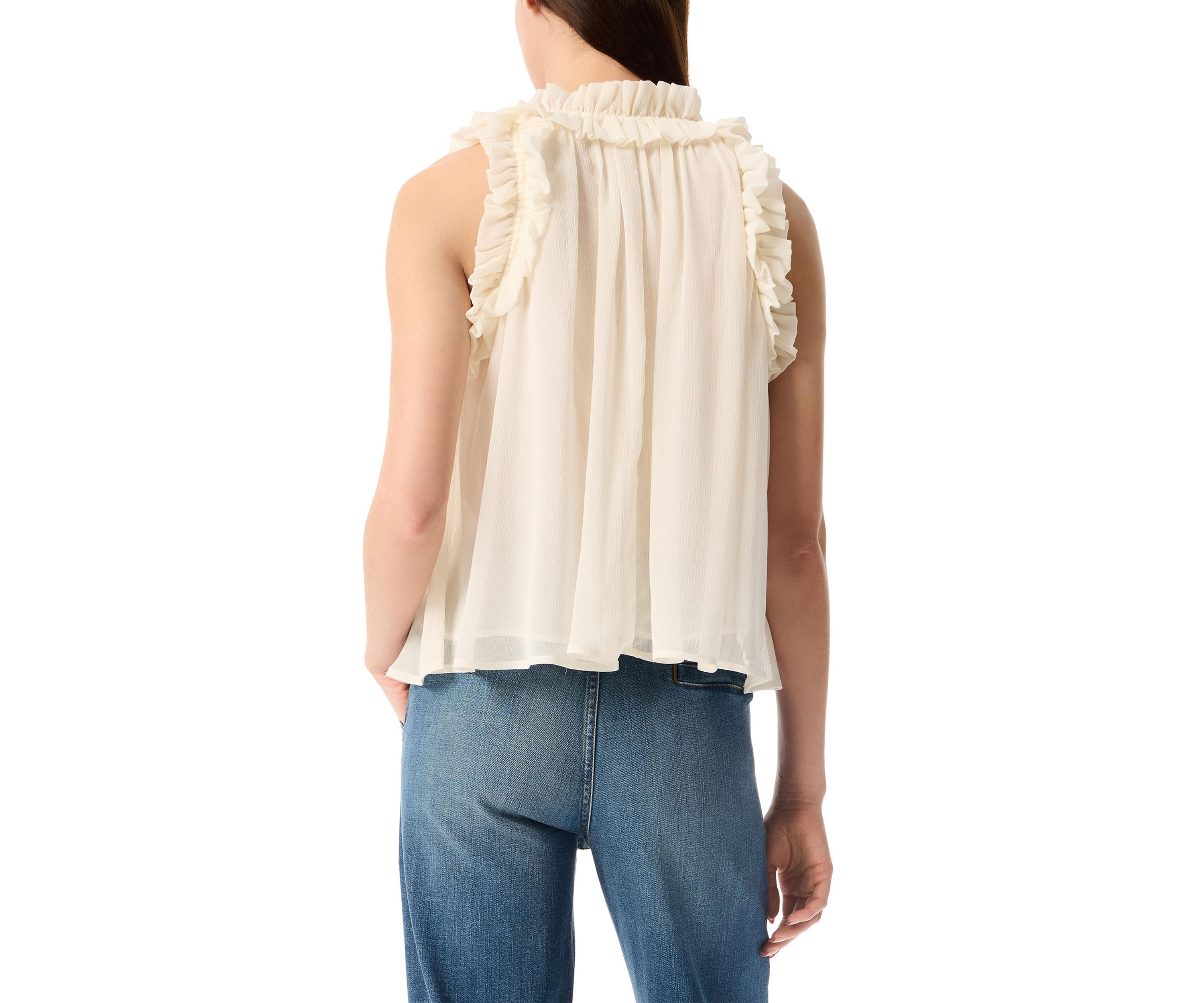 Womens Jean Easy Style Ruffle Top