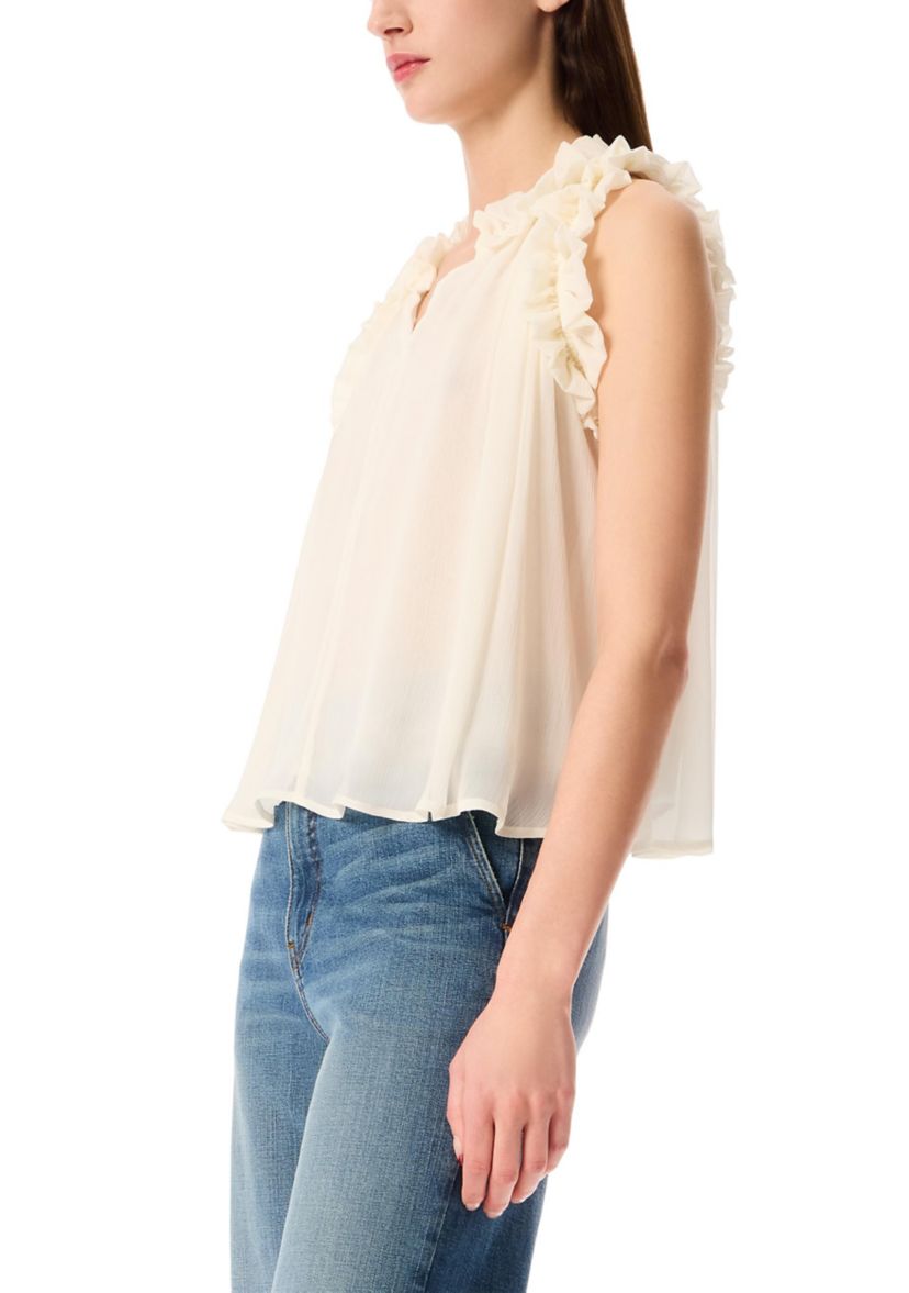 Womens Jean Easy Style Ruffle Top