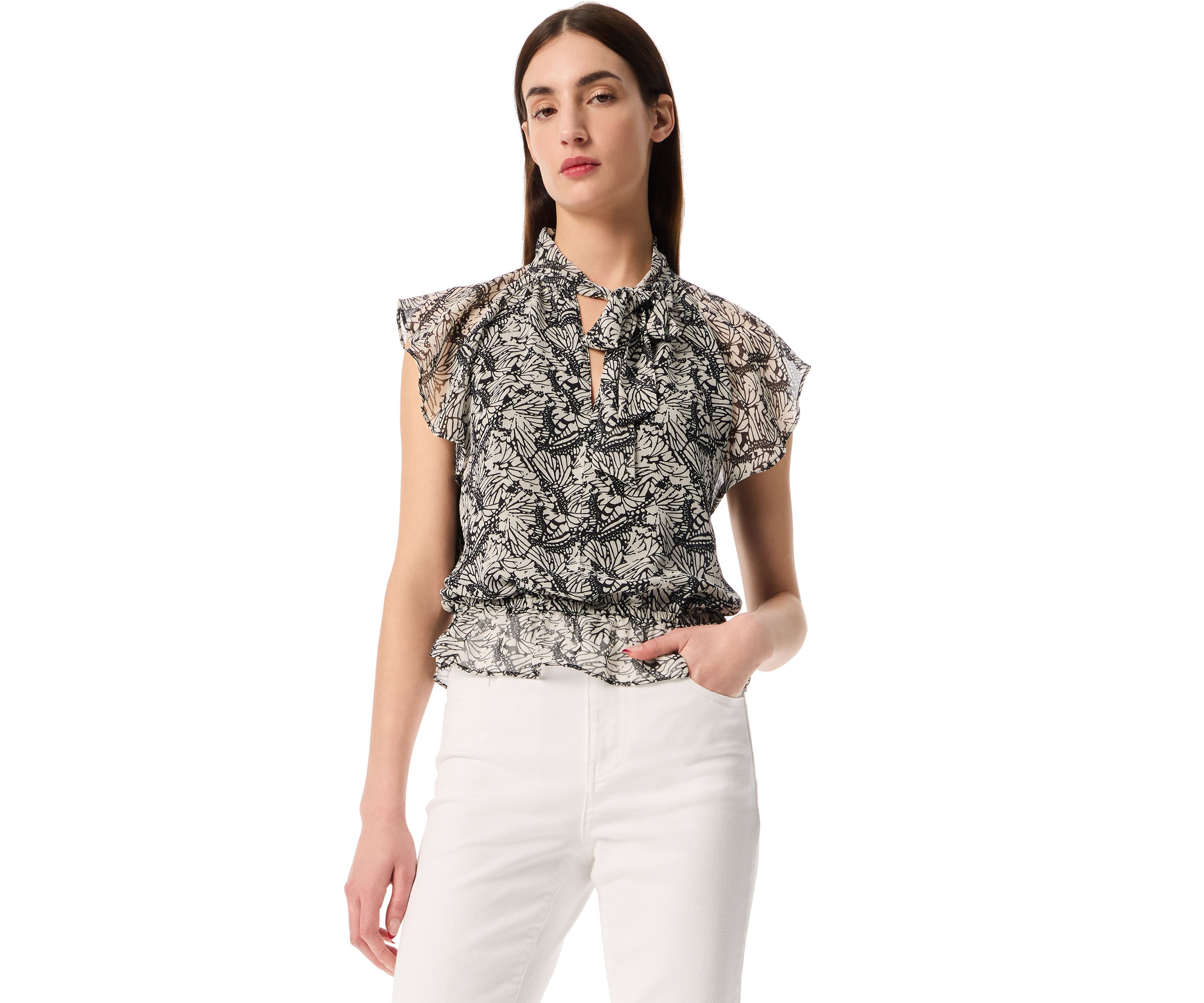 Womens Charmer Ruffled Peplum Top