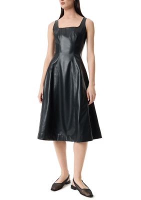 Robert Rodriguez Women’s Nova Faux Leather Dress, Black, Large