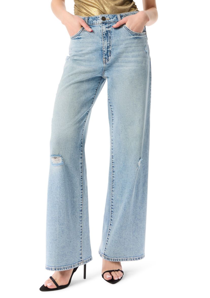 Womens High Rise Wide Leg Jeans