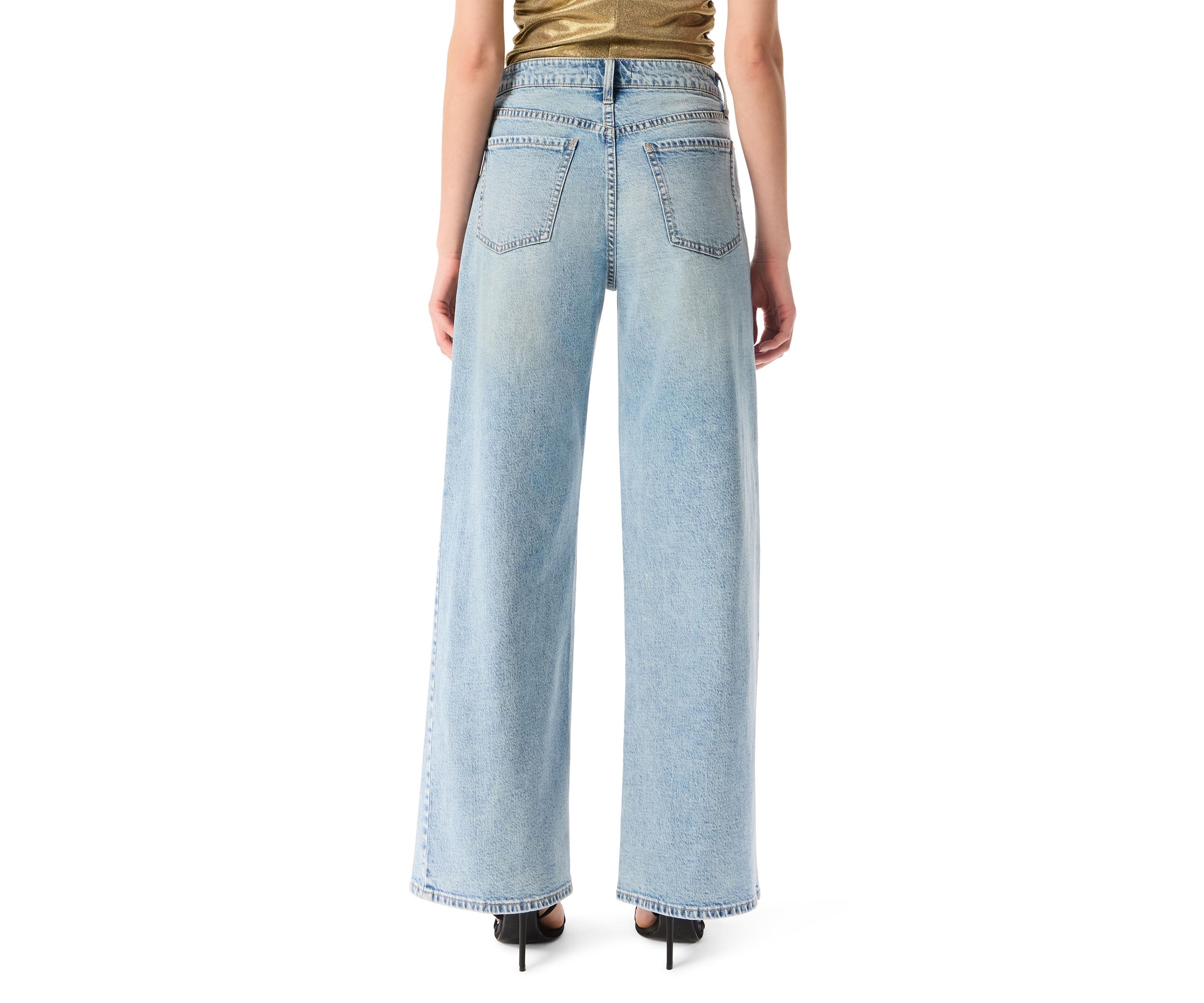Womens High Rise Wide Leg Jeans