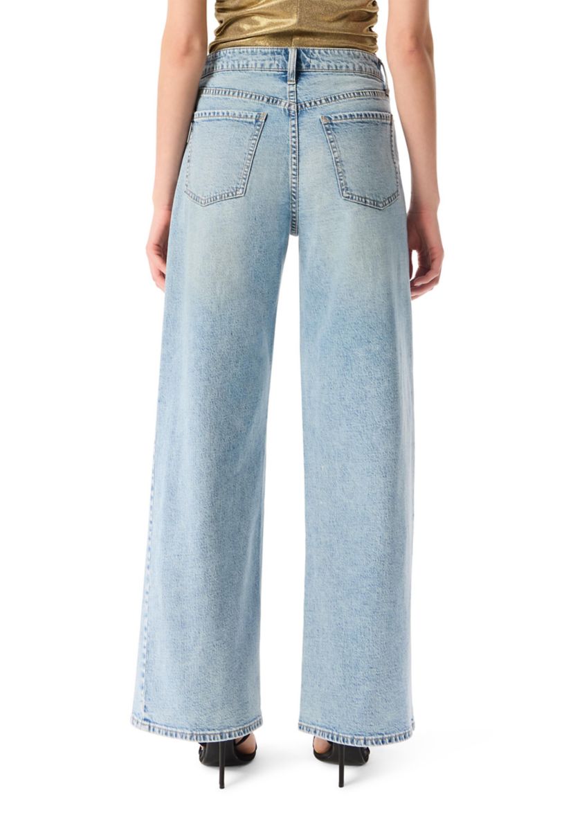 Womens High Rise Wide Leg Jeans
