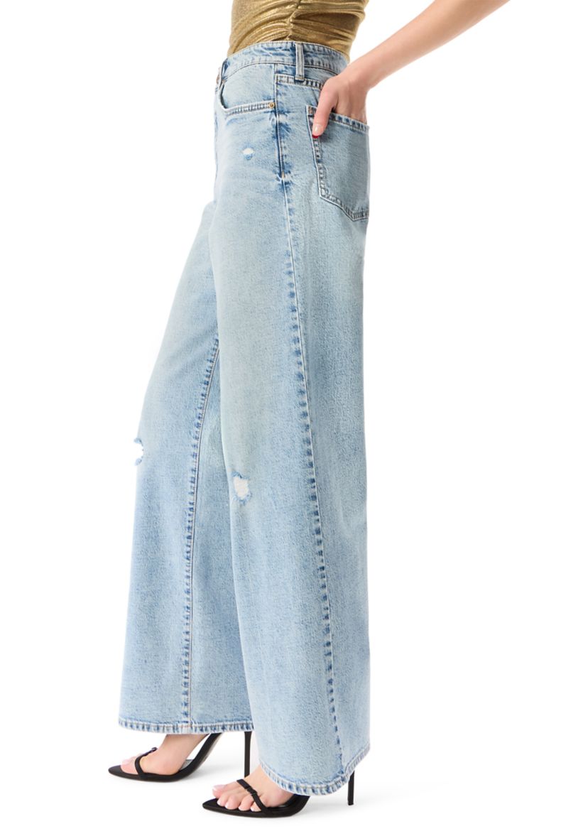 Womens High Rise Wide Leg Jeans