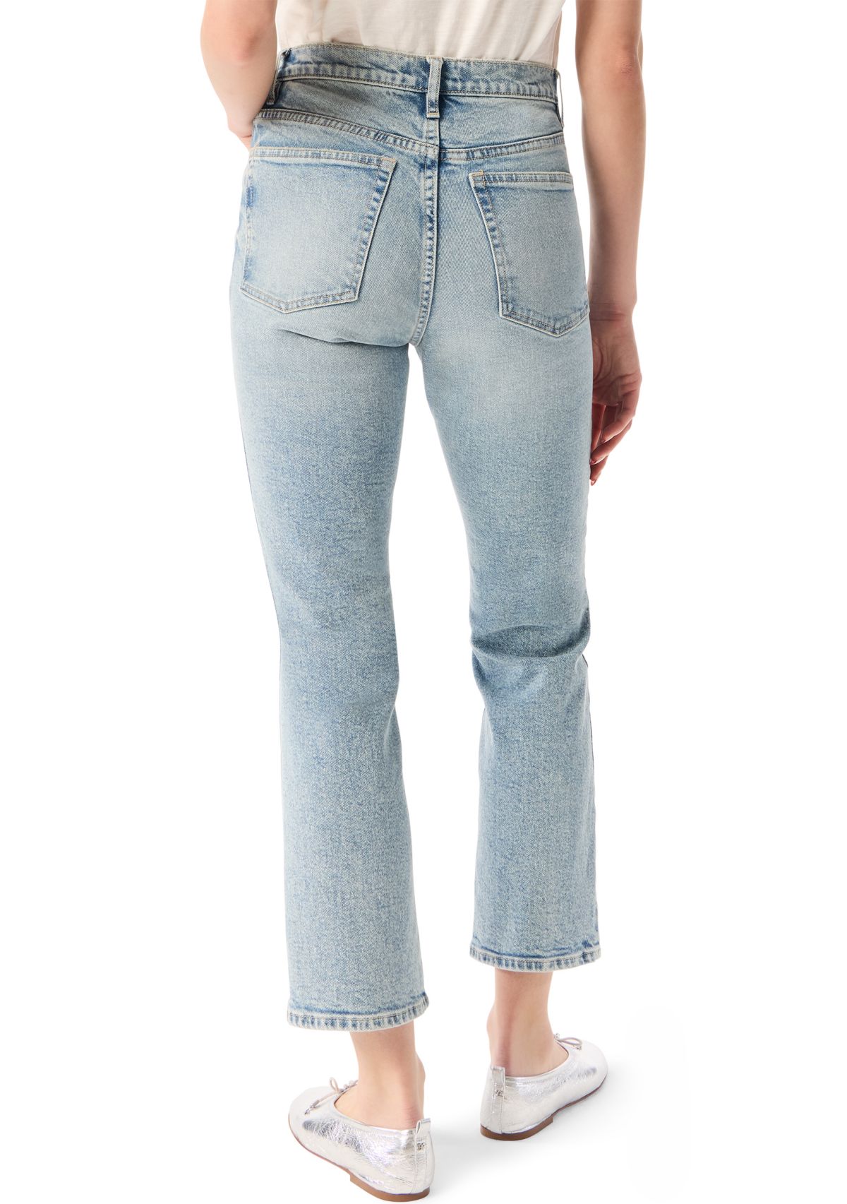 Womens Slim Straight Ankle Mid Rise Pants 