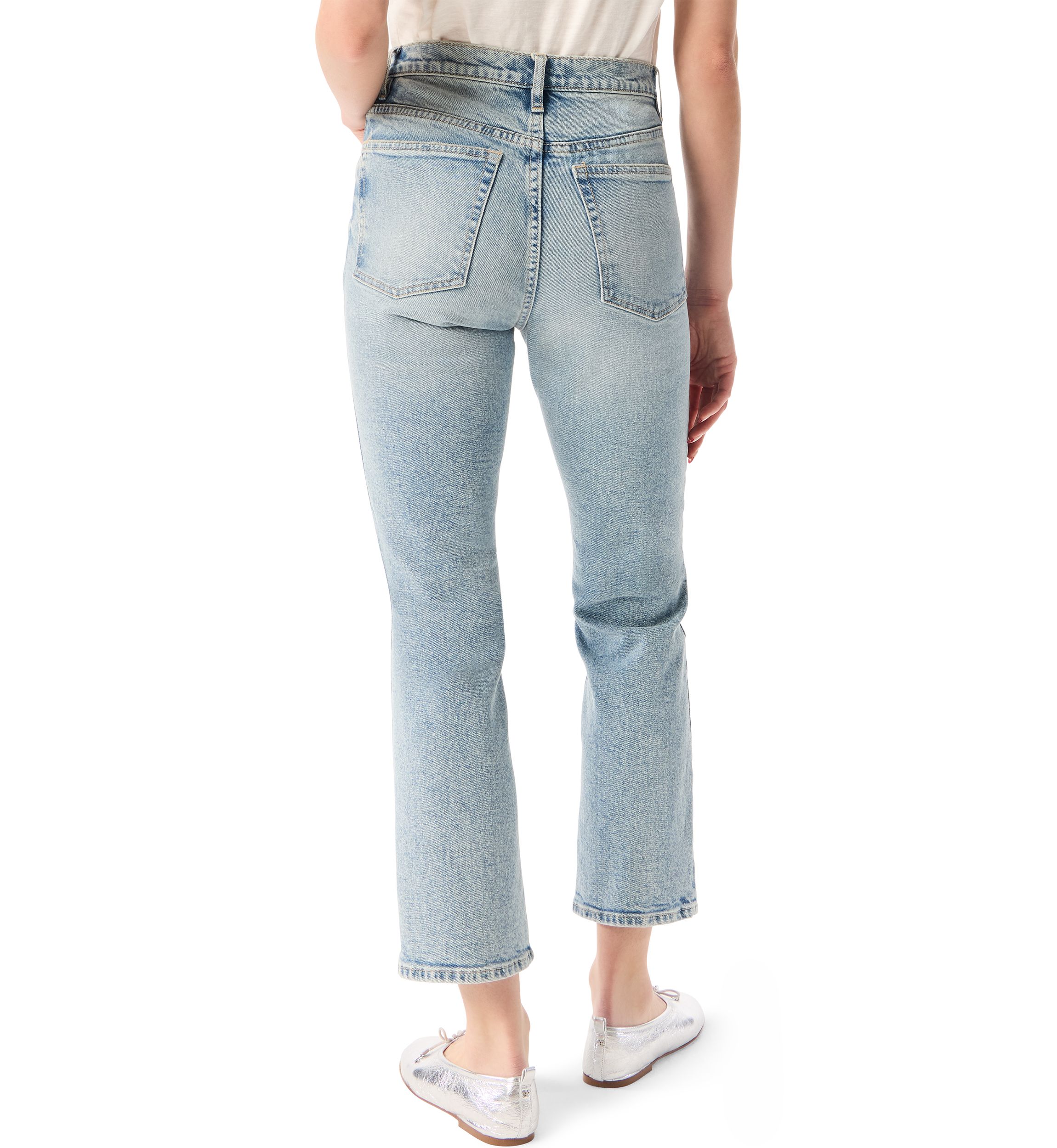 Womens Slim Straight Ankle Mid Rise Pants 