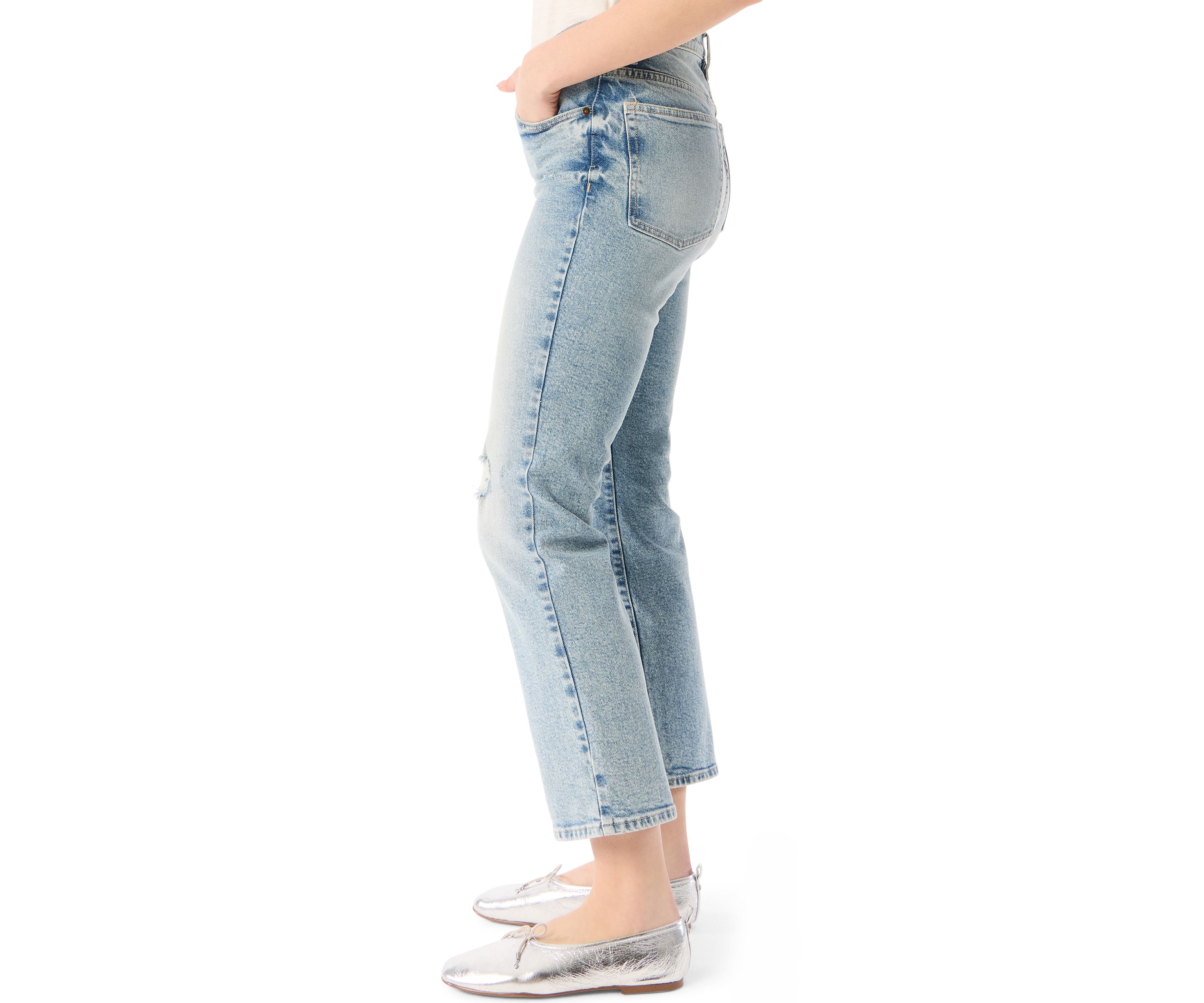 Womens Slim Straight Ankle Mid Rise Pants 
