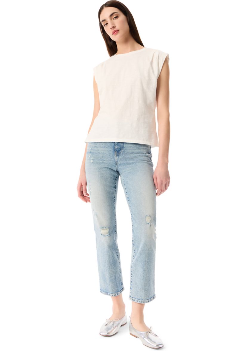 Womens Slim Straight Ankle Mid Rise Pants 