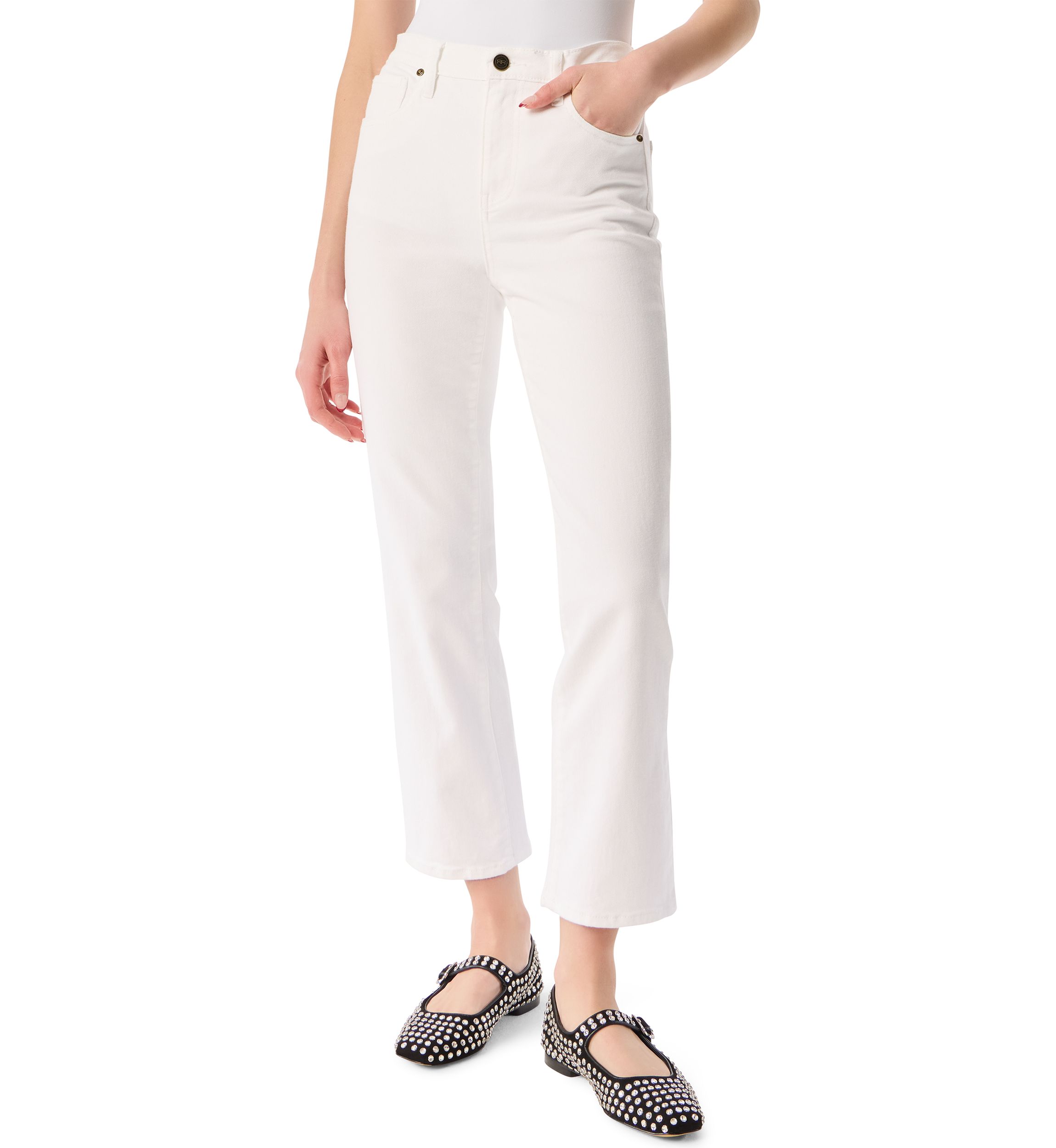 Womens Slim Straight Ankle Mid Rise Pants 