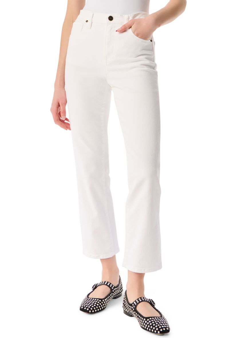 Womens Slim Straight Ankle Mid Rise Pants 