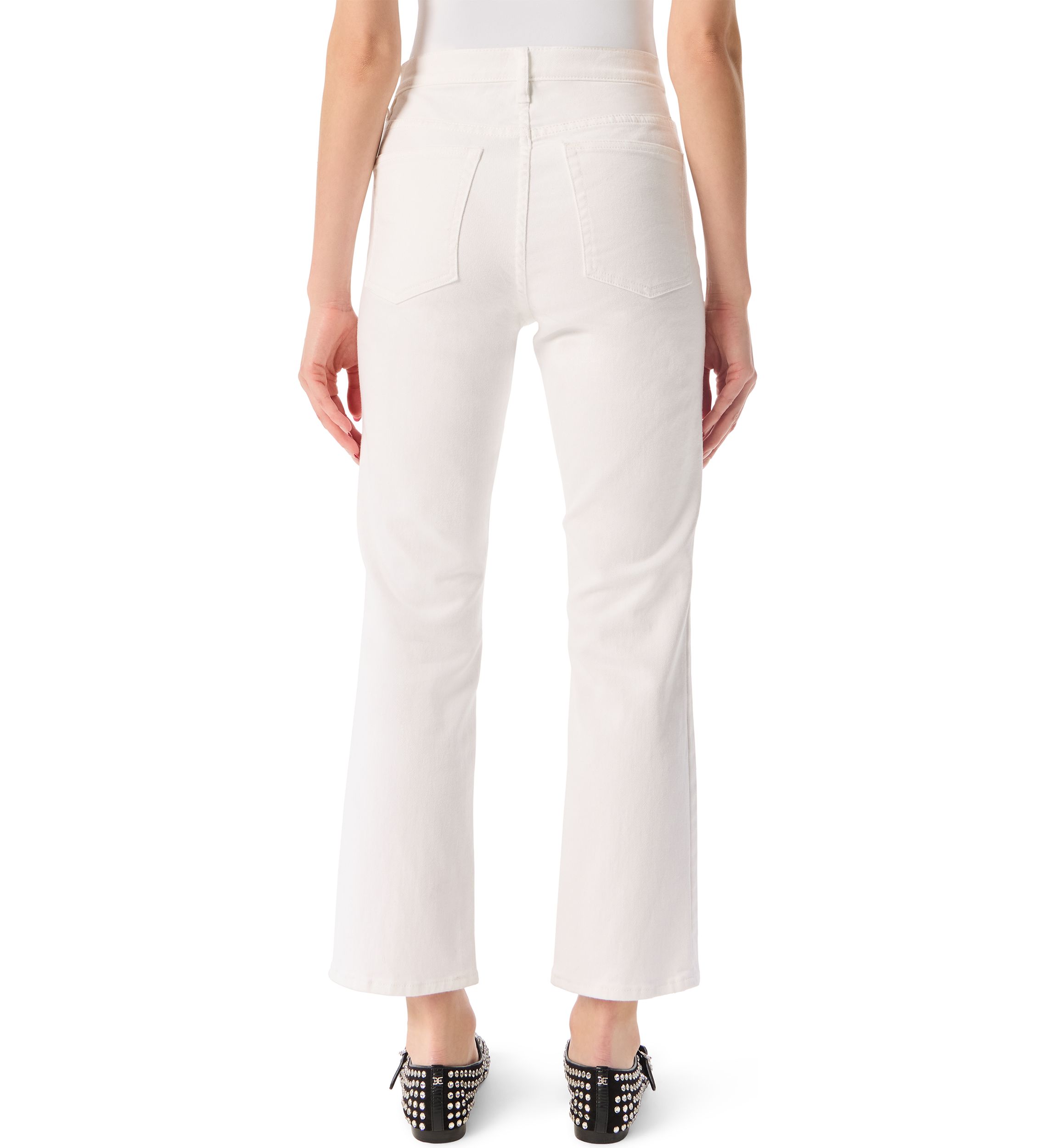 Womens Slim Straight Ankle Mid Rise Pants 
