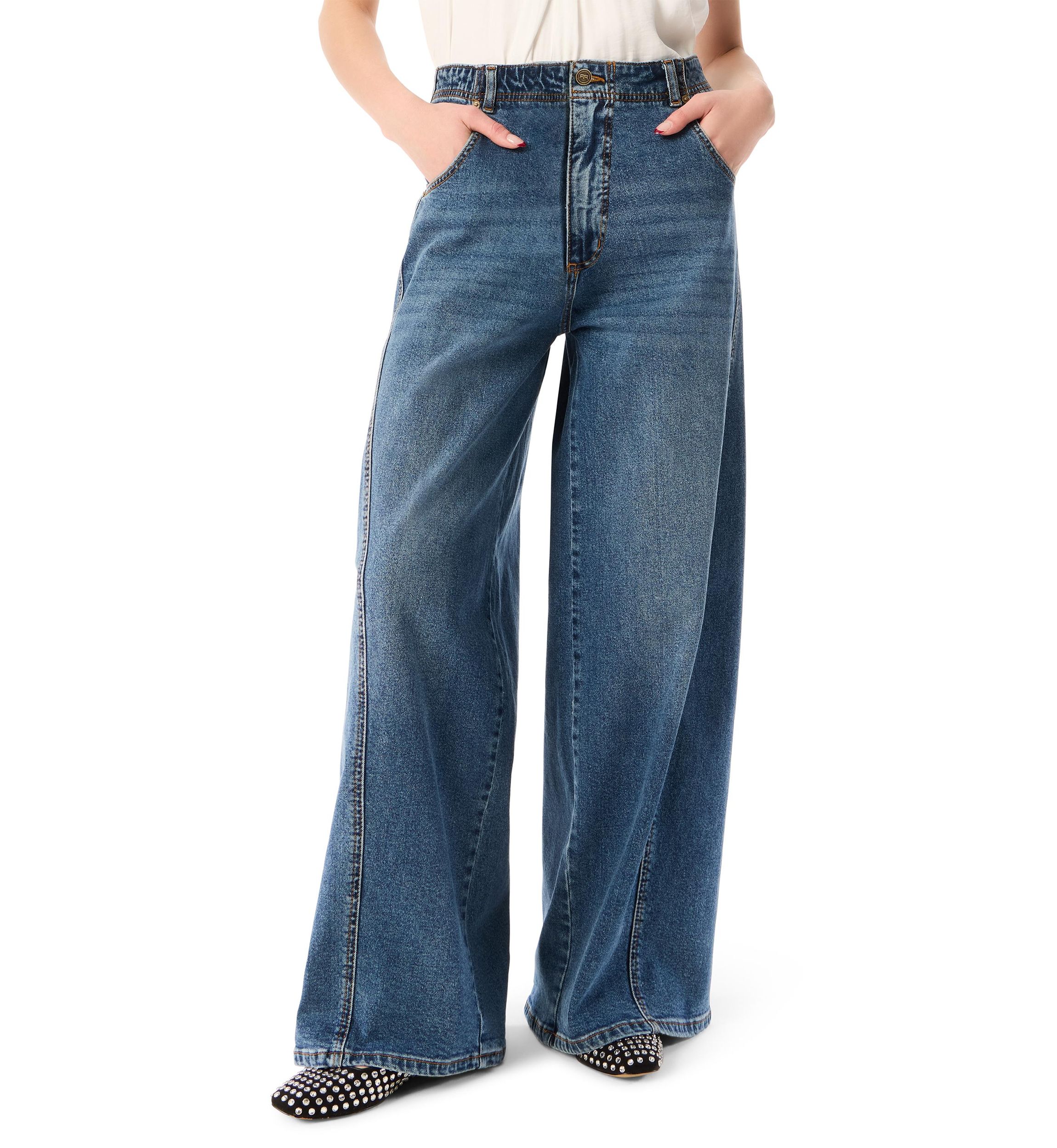 Womens Barrel Seamed Jeans